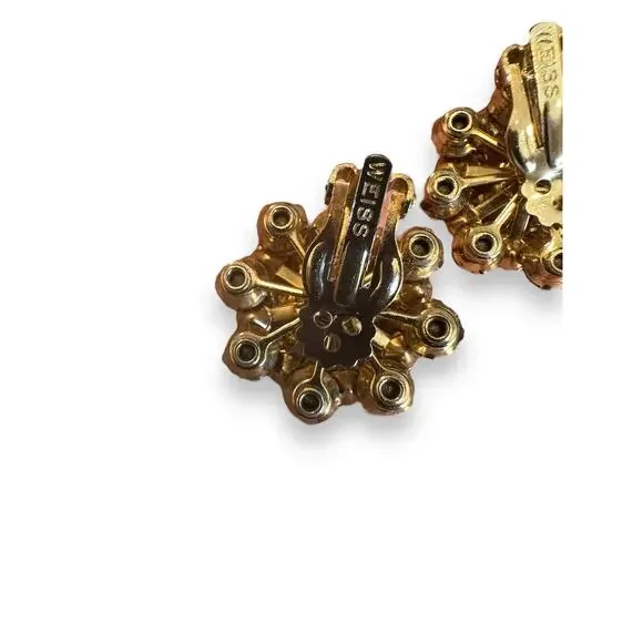 Weiss Vintage AB Cluster Clipon Earrings - Picture 6 of 7
